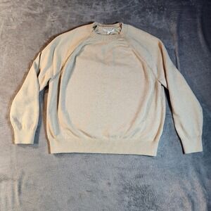 Banana Republic Sweater Mens Large Beige Crew Neck Cotton Yarn